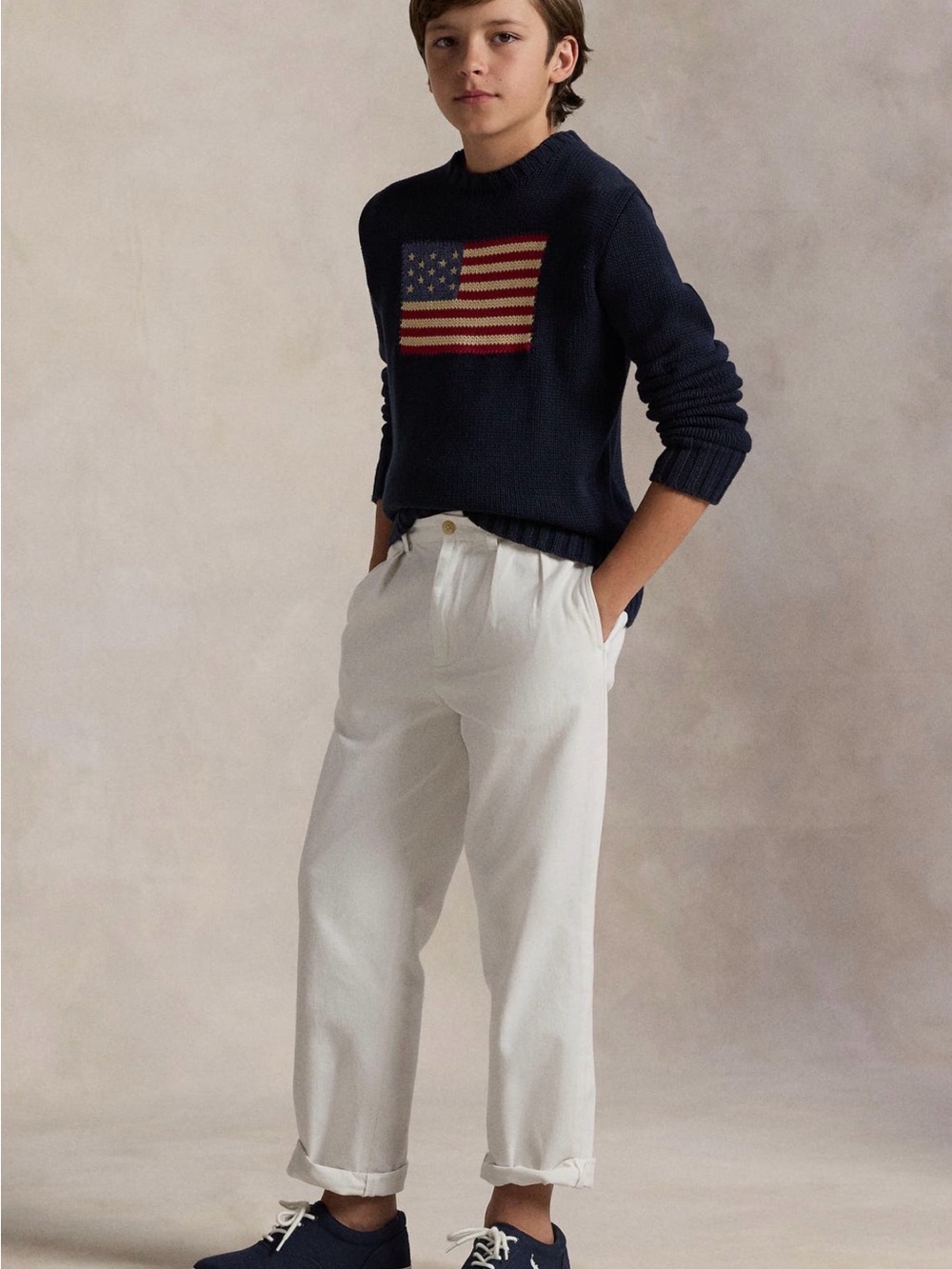 Polo Ralph Lauren
Kids' American Flag Cotton
Crewneck Sweater (Big
Kid) NWOT XL